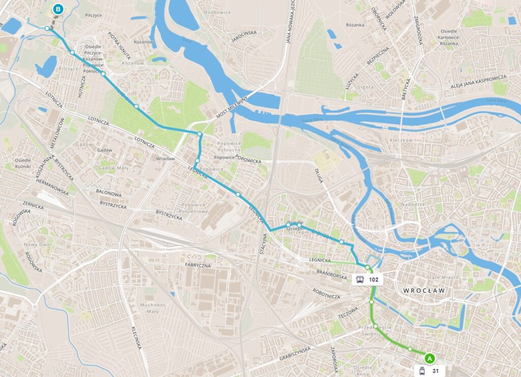 mapa google dojazd do Ośrodka