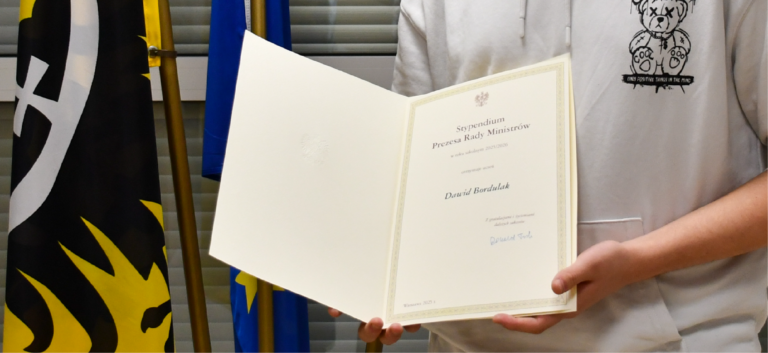 Nasz uczeń Dawid Bordulak ze stypendium Prezesa Rady Ministrów